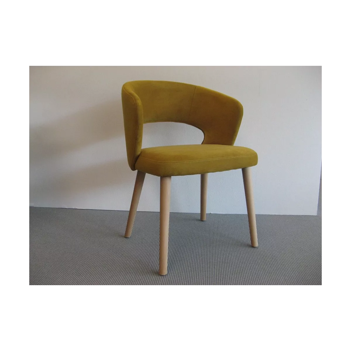 Chaise Fay Velours Ocre