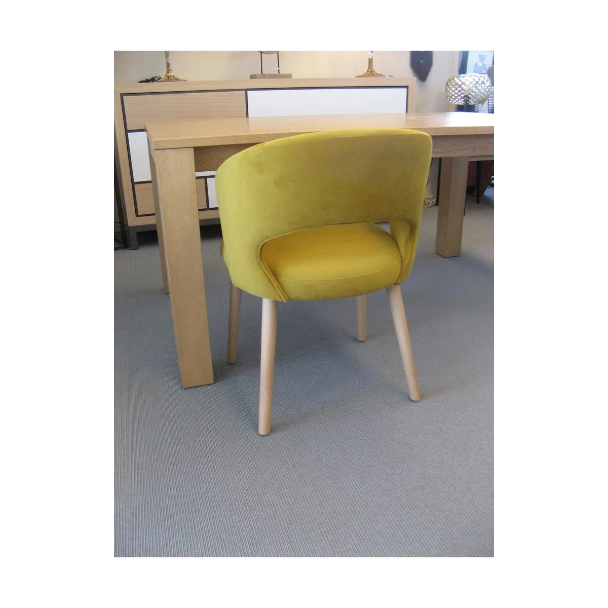 Chaise Fay Velours Ocre