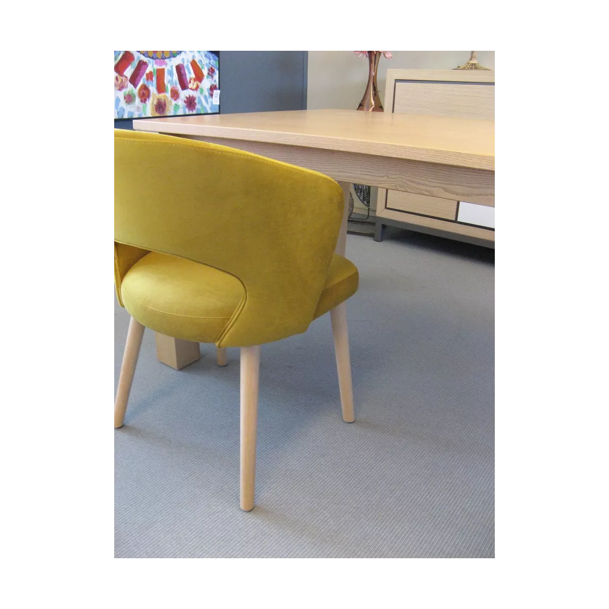 Chaise Fay Velours Ocre