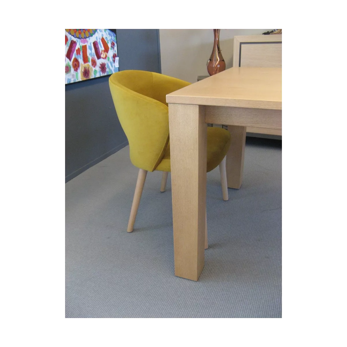 Chaise Fay Velours Ocre