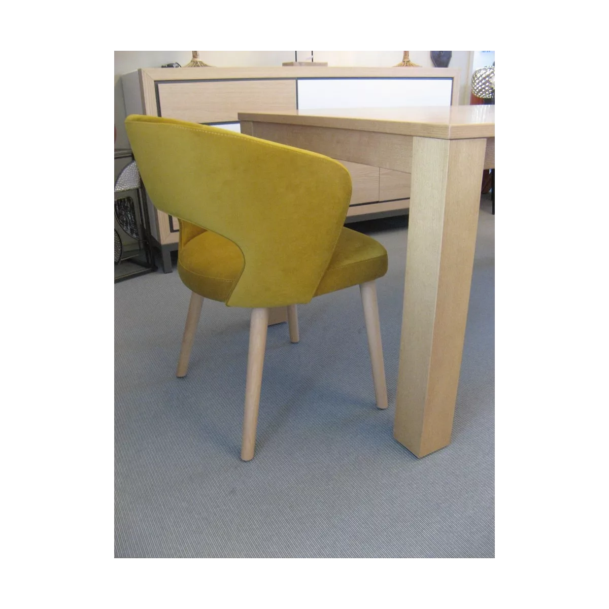 Chaise Fay Velours Ocre