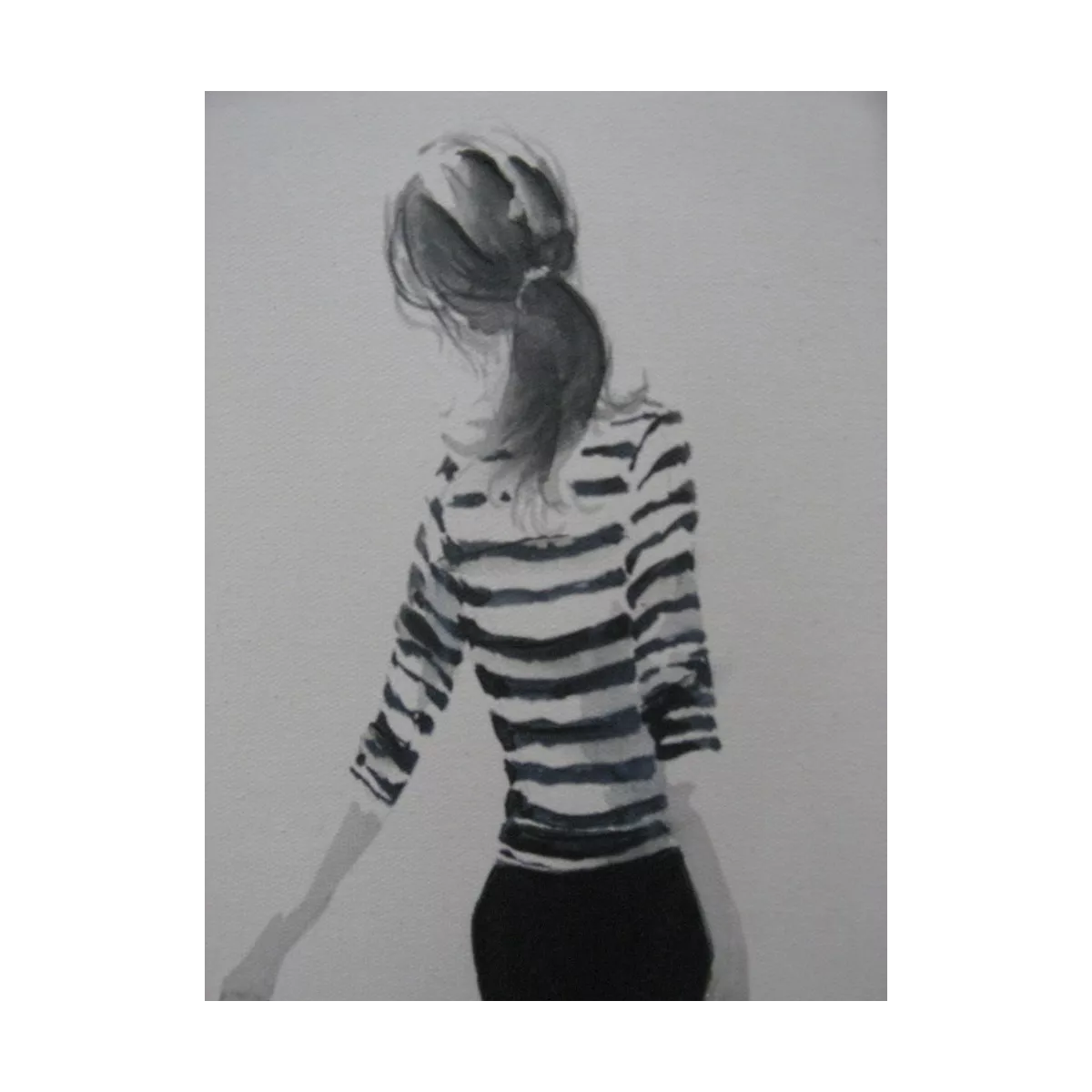Tableau Femmes avec son Lévrier 44x34