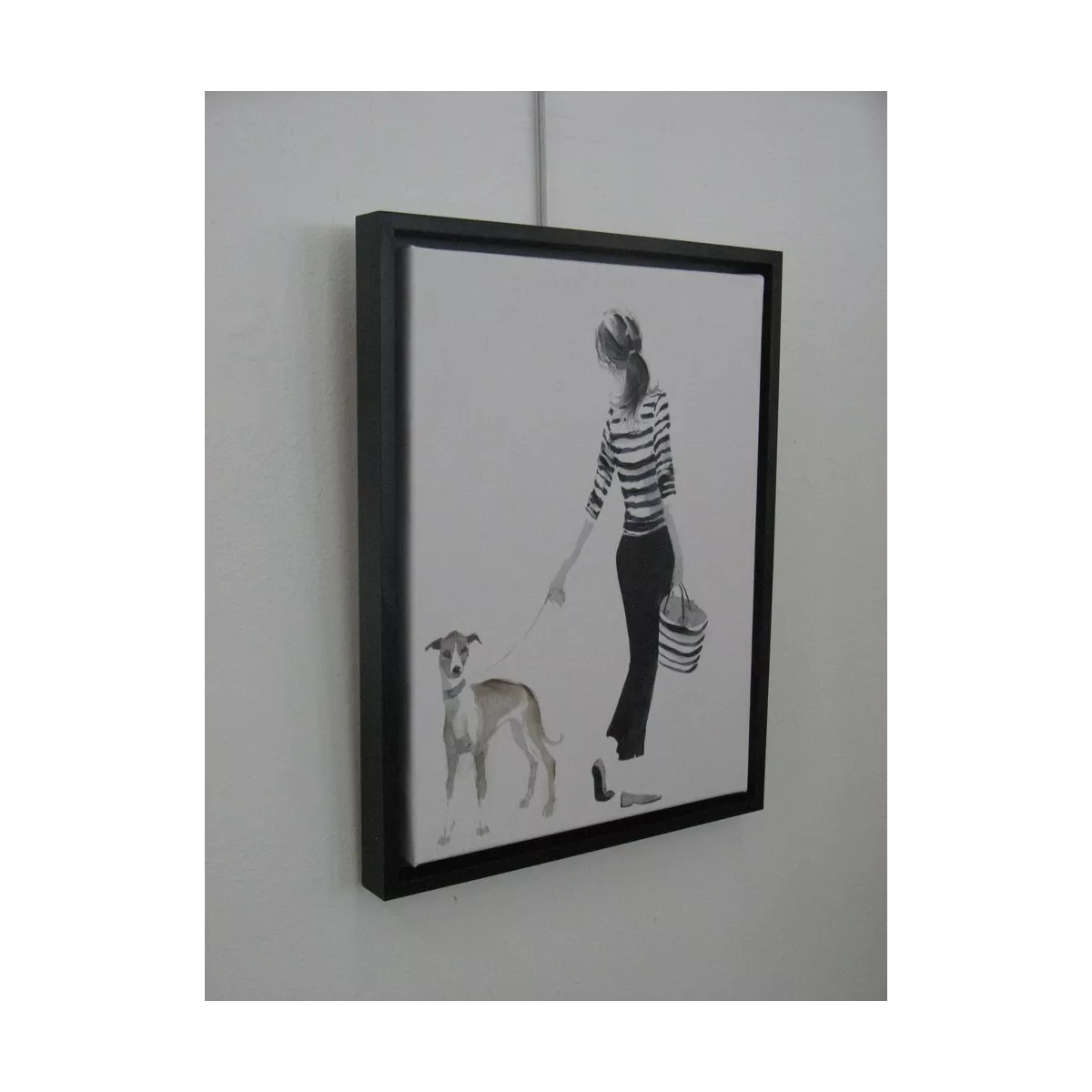 Tableau Femmes avec son Lévrier 44x34