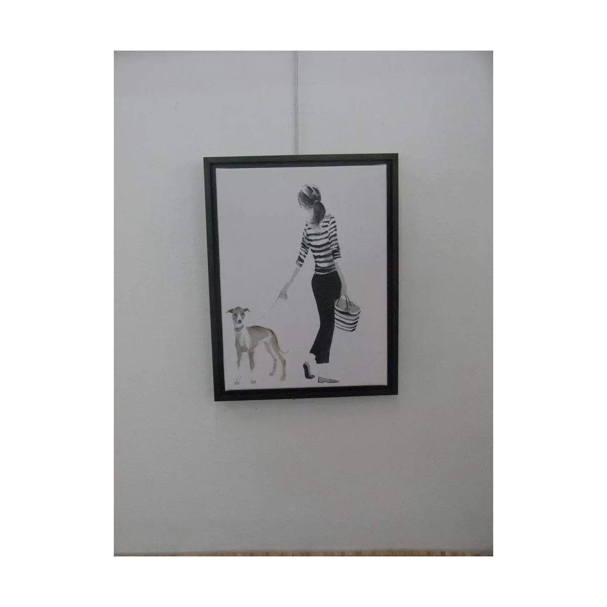 Tableau Femmes avec son Lévrier 44x34