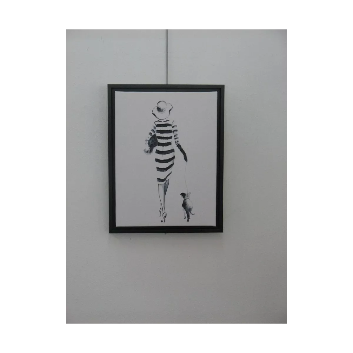 Tableau Femme avec son chien 44x34