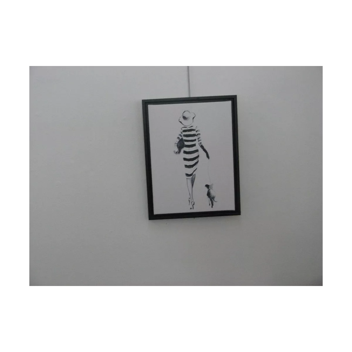 Tableau Femme avec son chien 44x34