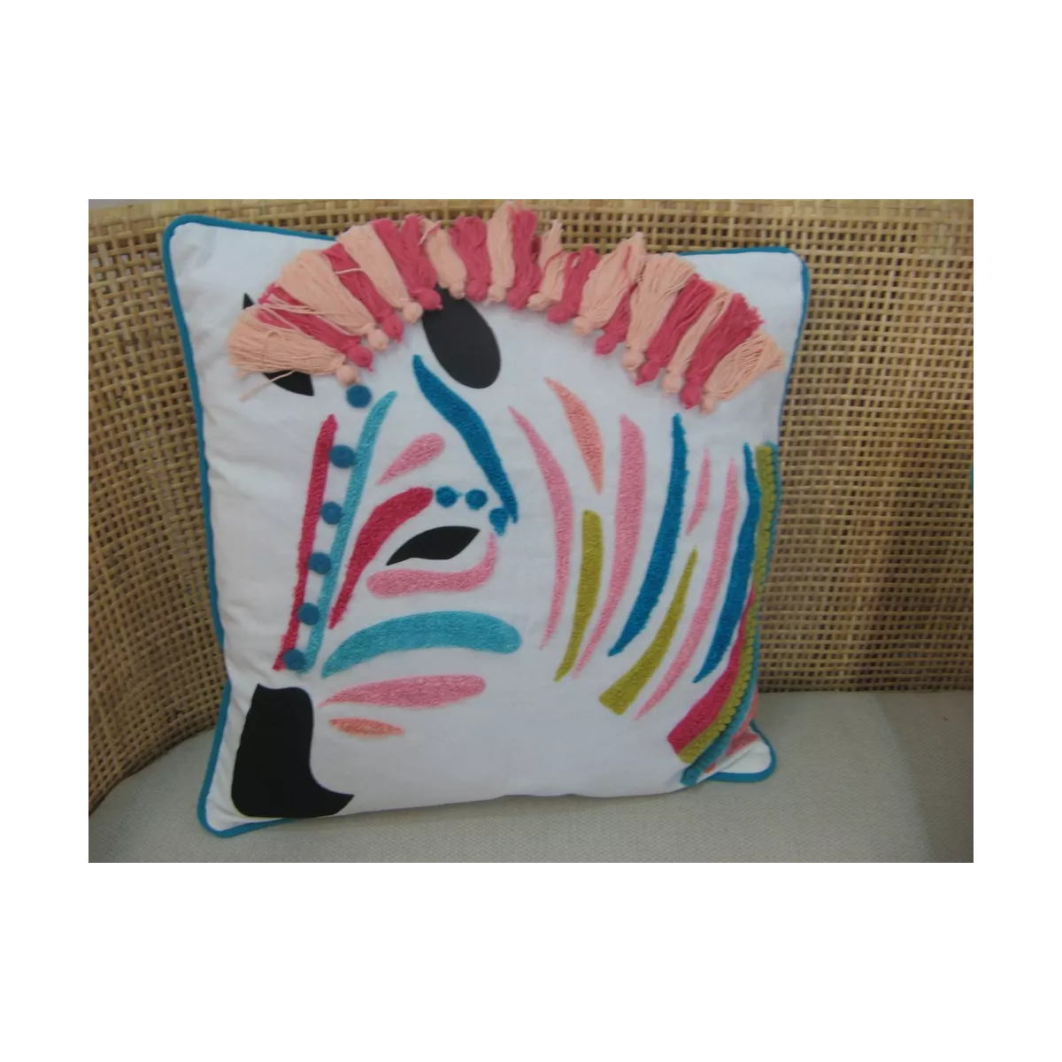 Coussin Zebre Coloré 40x40