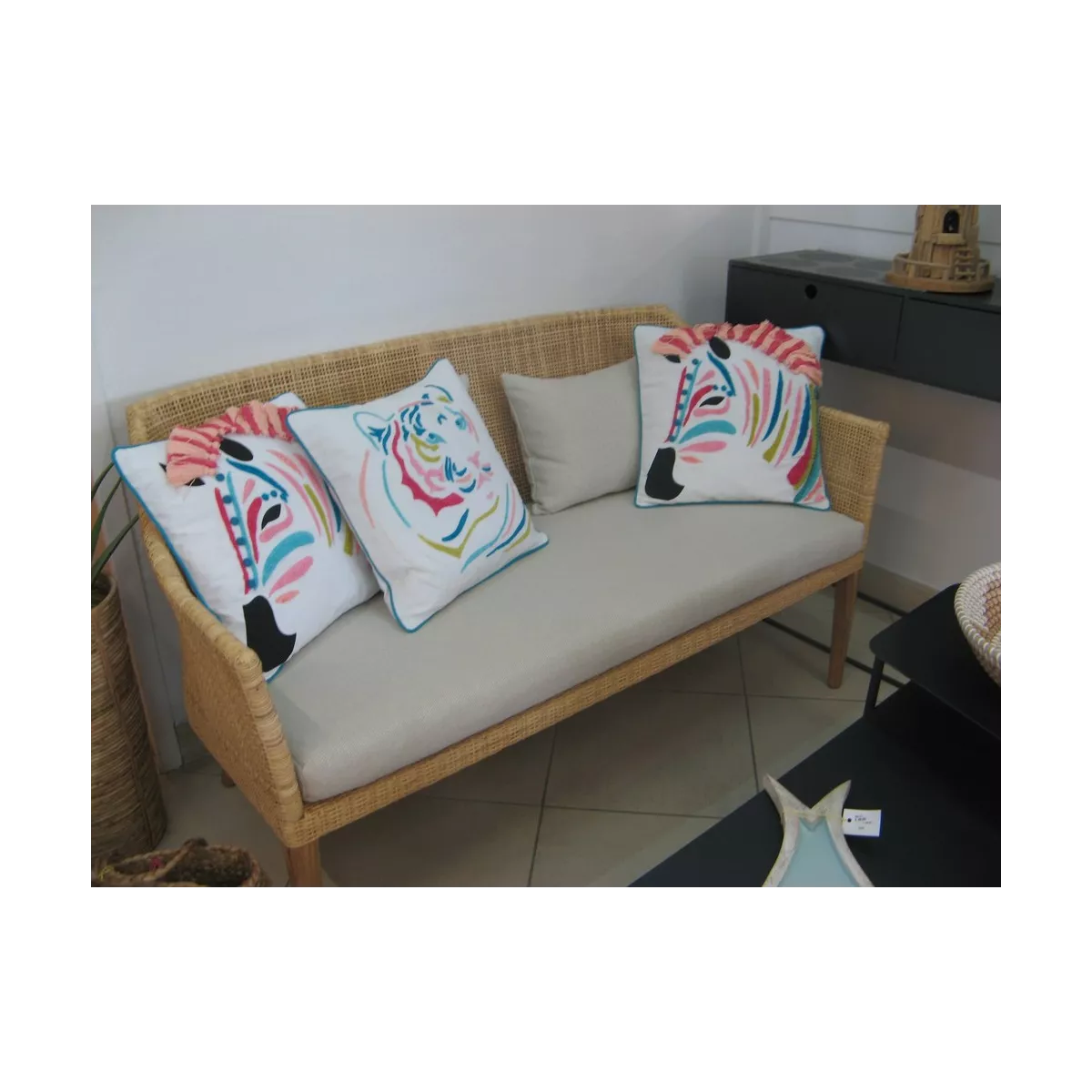 Coussin Tigre Coloré 40x40
