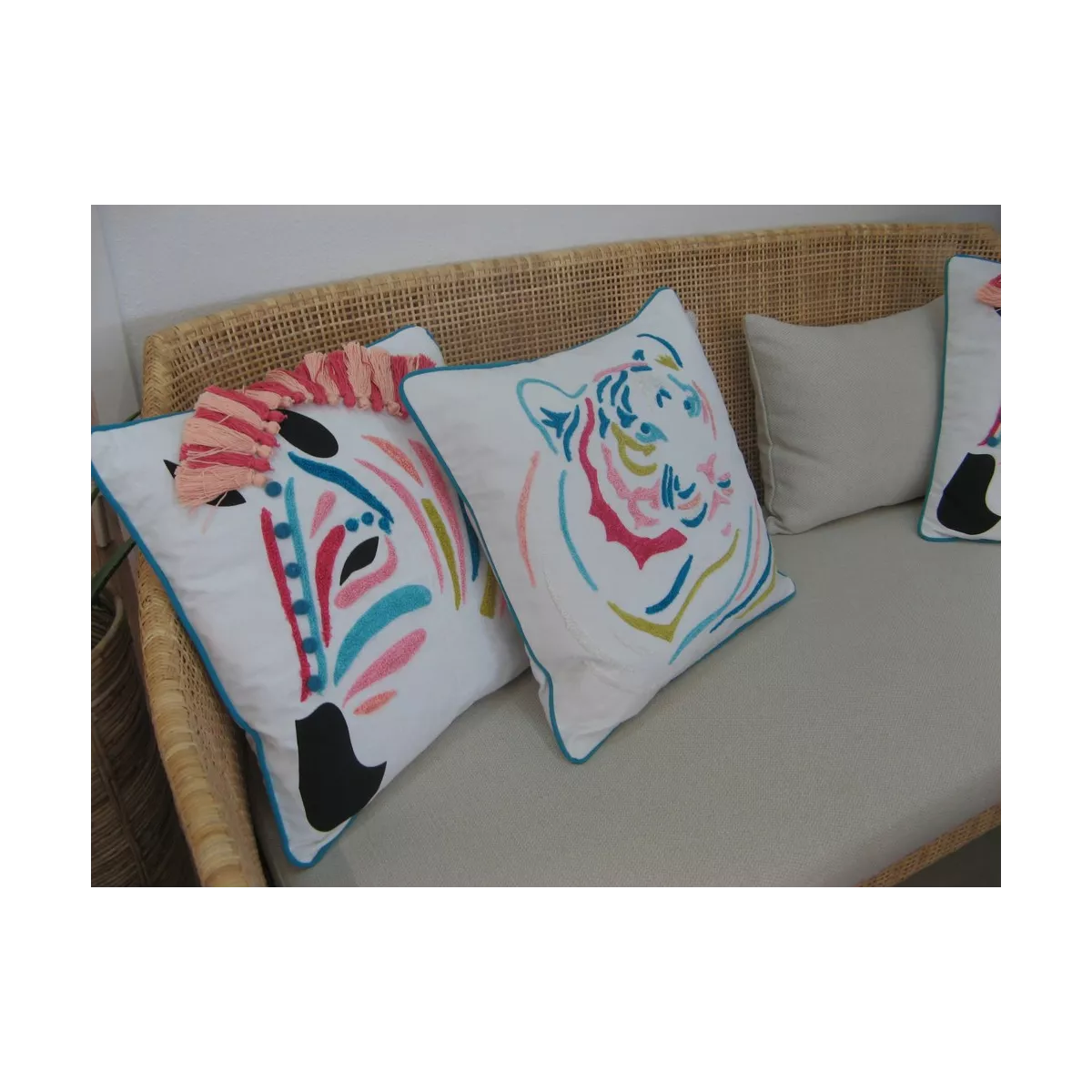 Coussin Tigre Coloré 40x40