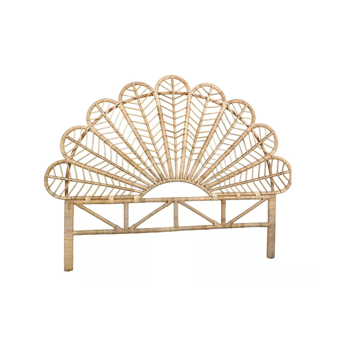 Tête de Lit Vintage Fleur en Rotin 140cm