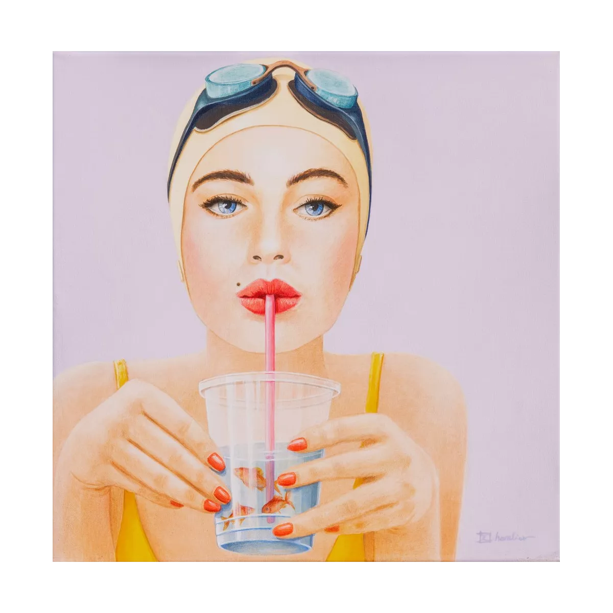 Tableau Baigneuse Cocktail 35x35