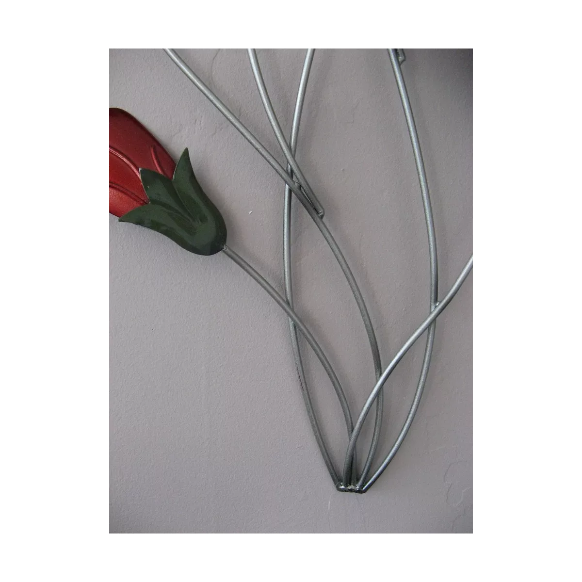 Déco Murale Métal Coqueliquots Rouges 39x69
