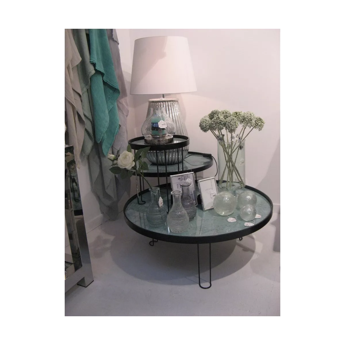Table Basse Metal et aspect marbre 63x63