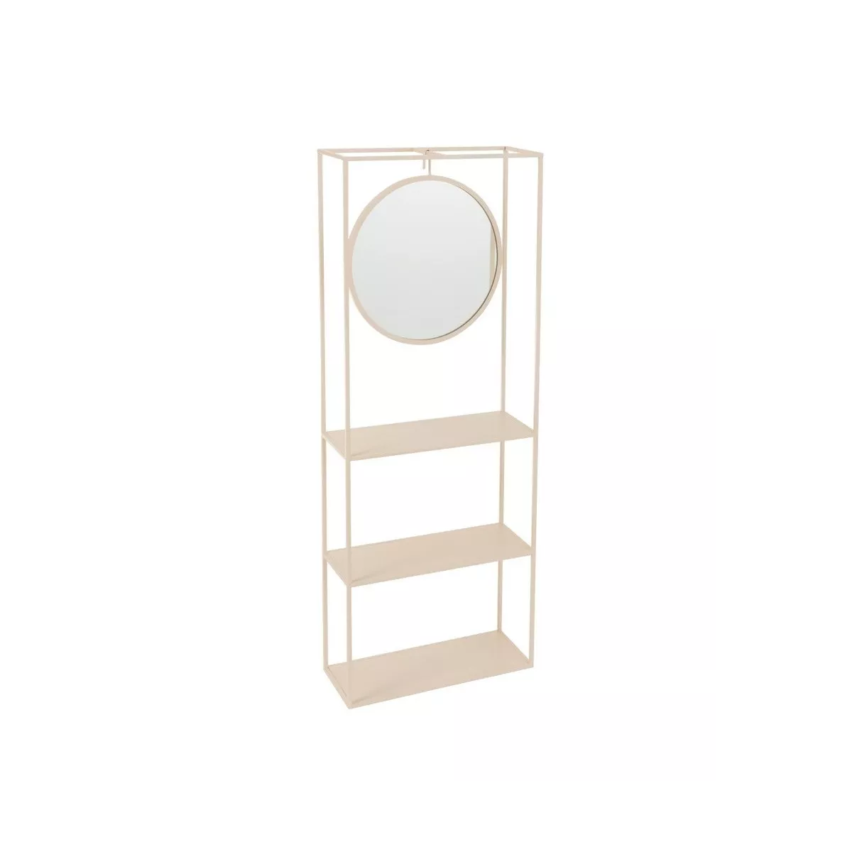 Etagère Murale Métal Beige avec miroir