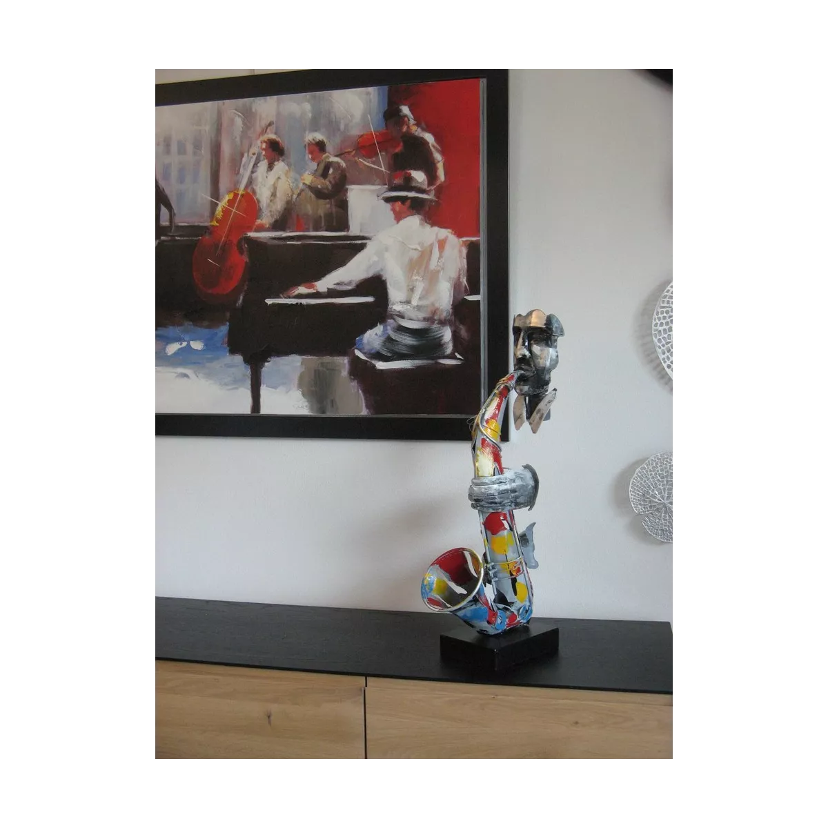 Sculpture Métal Saxophoniste Pigment