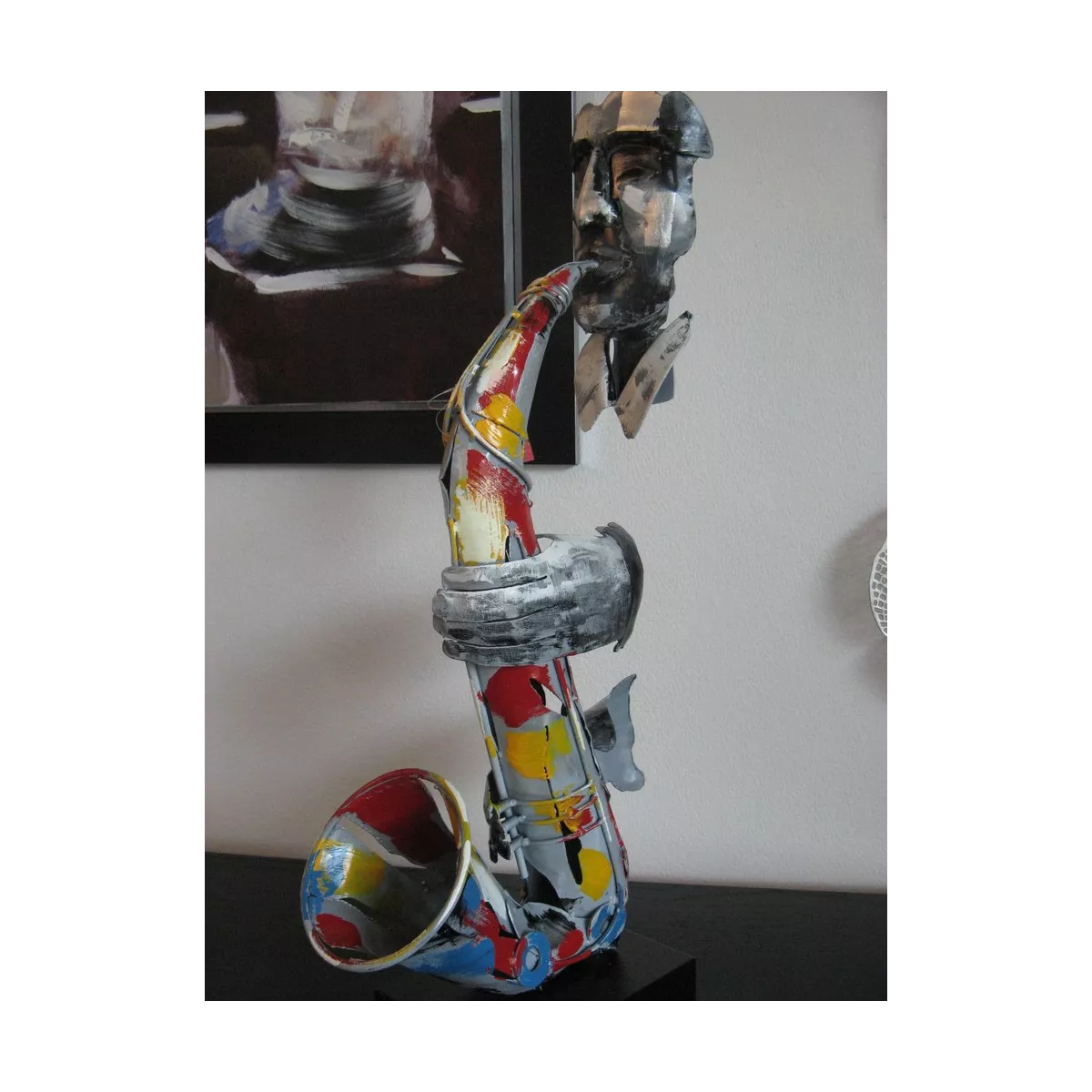 Sculpture Métal Saxophoniste Pigment