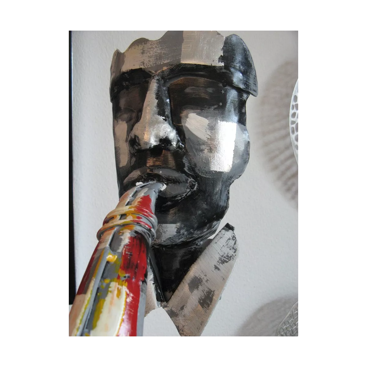 Sculpture Métal Saxophoniste Pigment