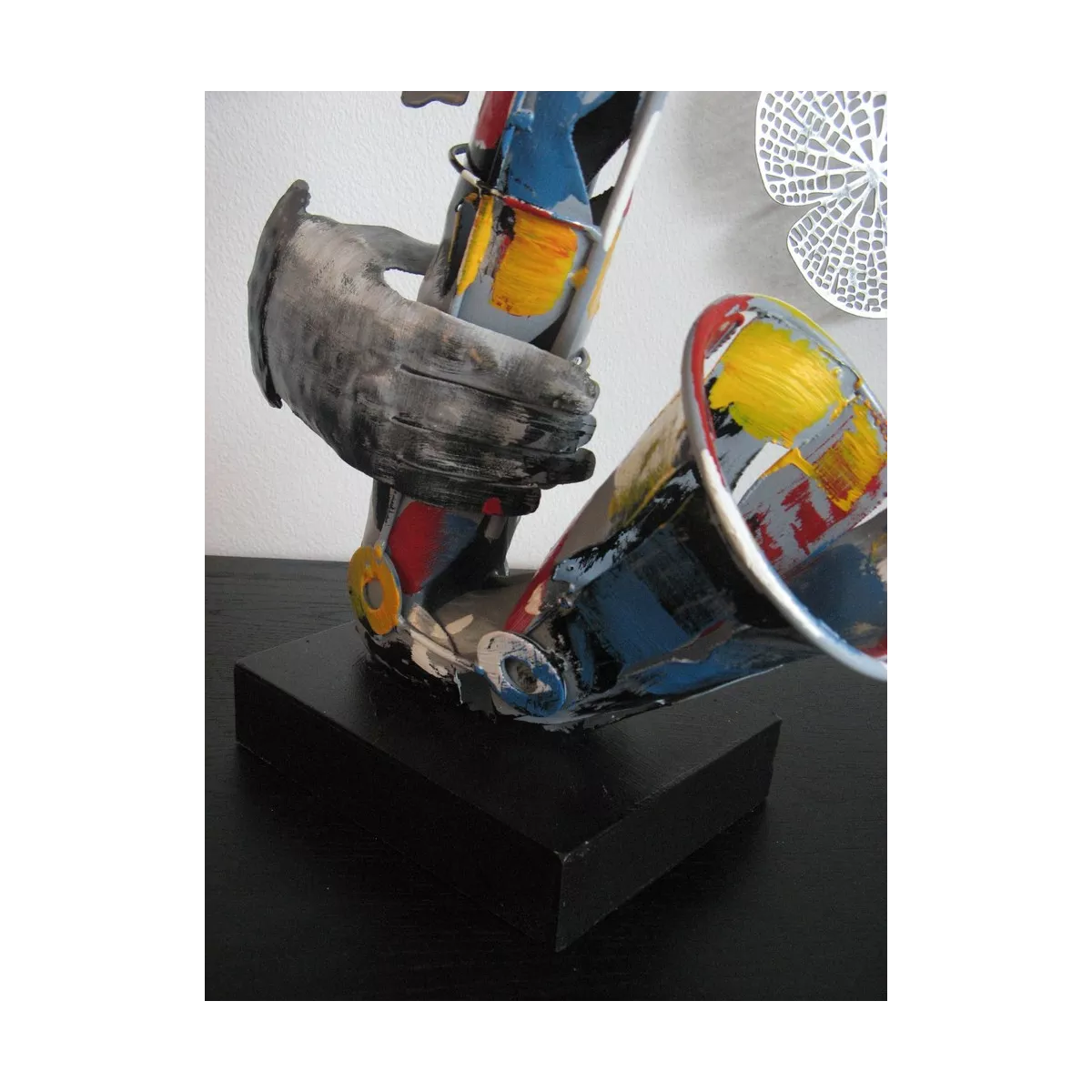 Sculpture Métal Saxophoniste Pigment