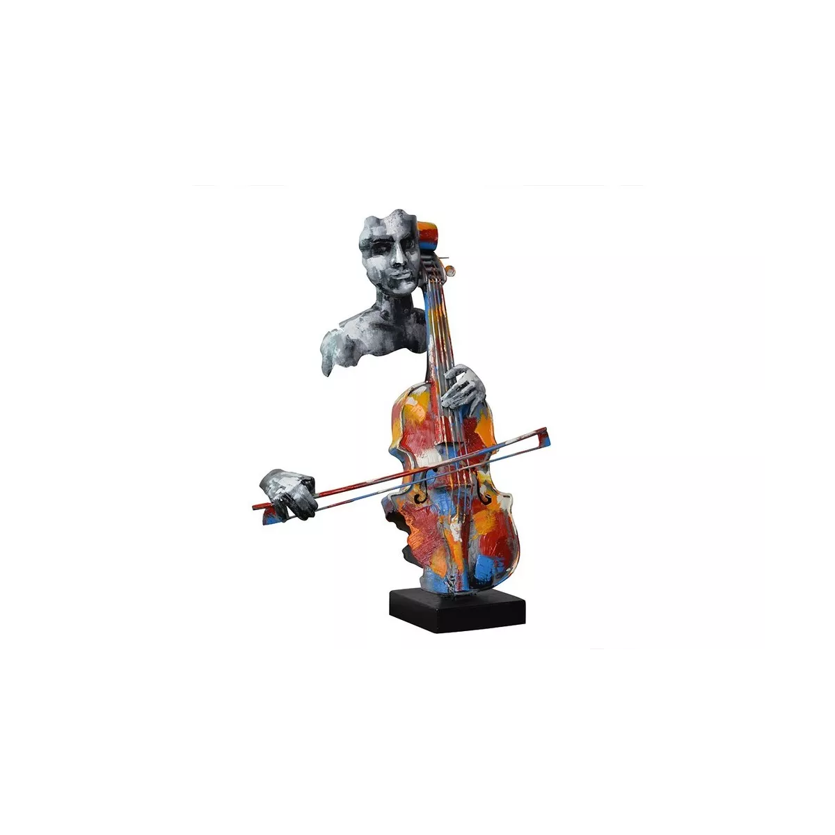 Sculpture Métal Violoncelliste Pigment
