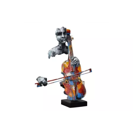 Sculpture Métal Violoncelliste Pigment