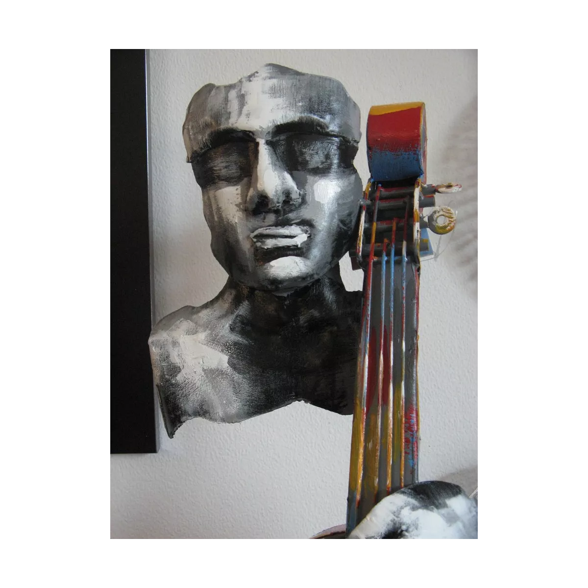 Sculpture Métal Violoncelliste Pigment