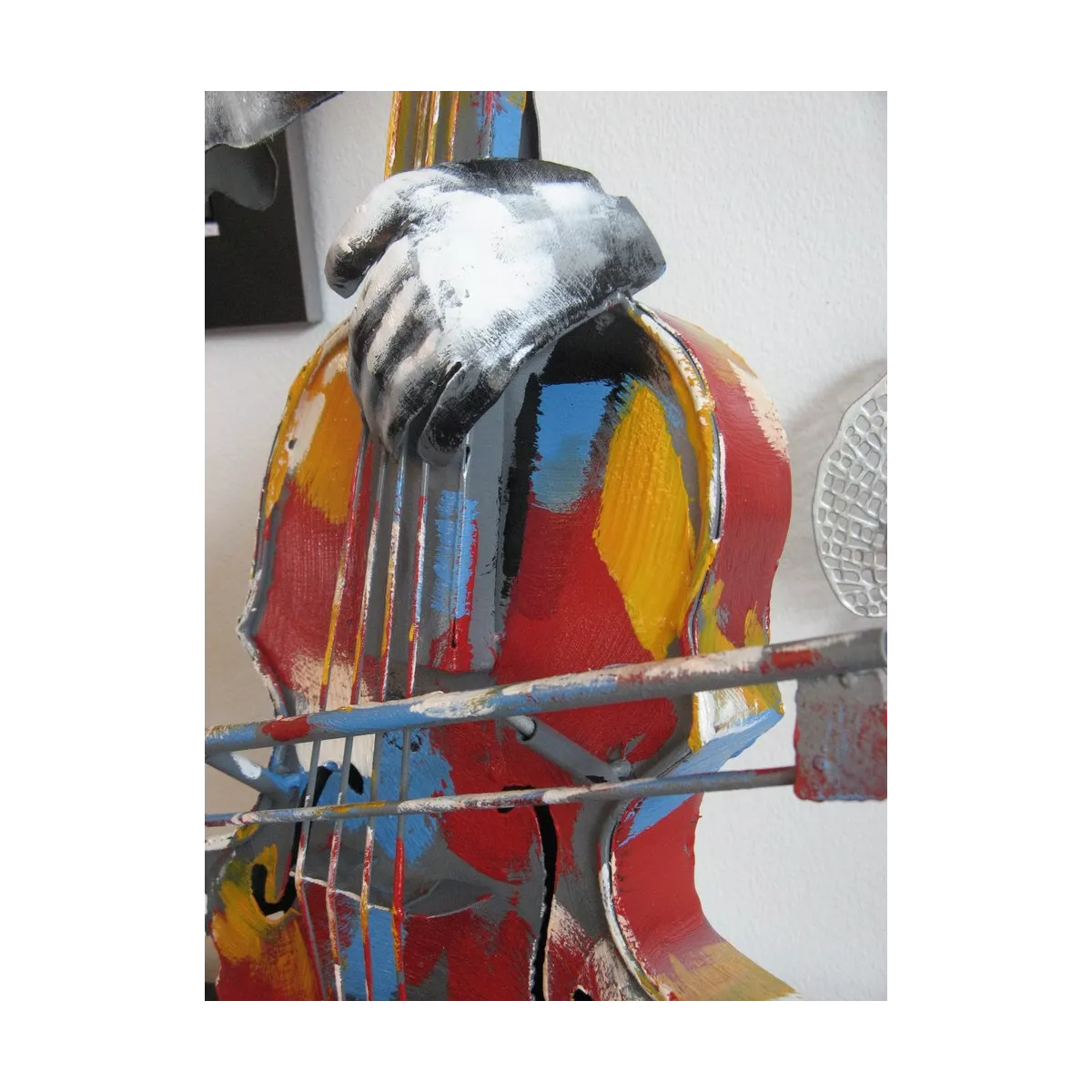 Sculpture Métal Violoncelliste Pigment