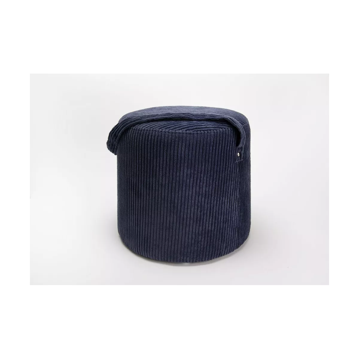 Tabouret Velours Côtelé Bleu 36x36