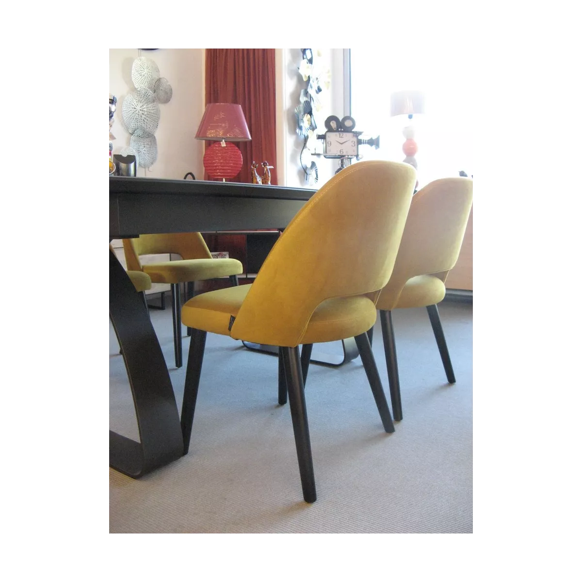 Chaise Joy Velours Moutarde