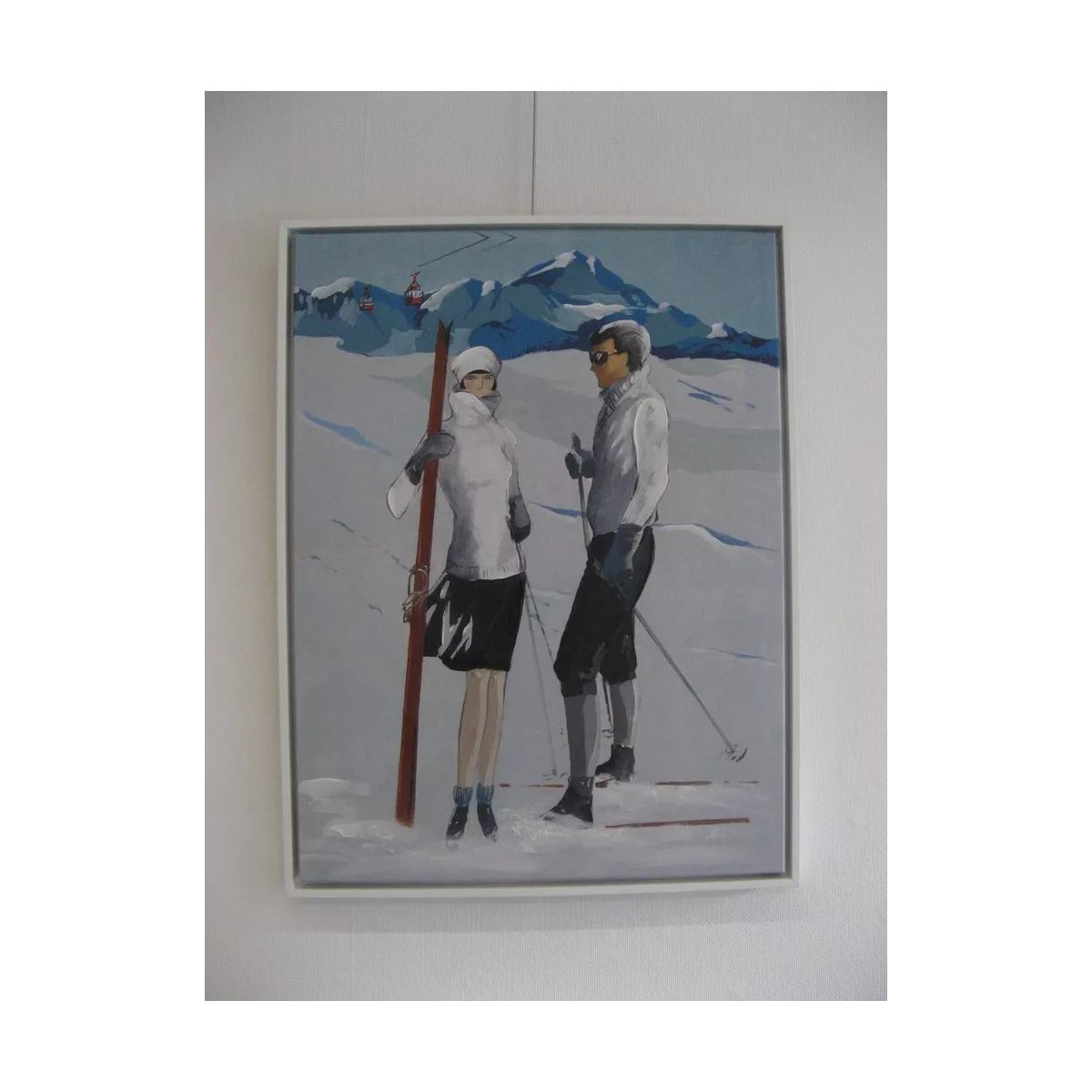 Tableau Couple de skieurs