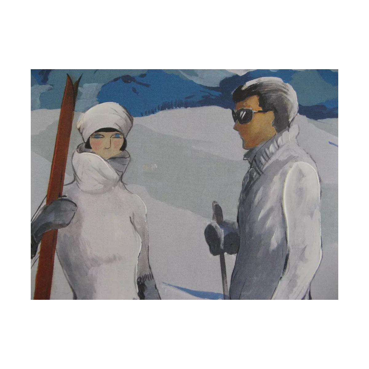 Tableau Couple de skieurs