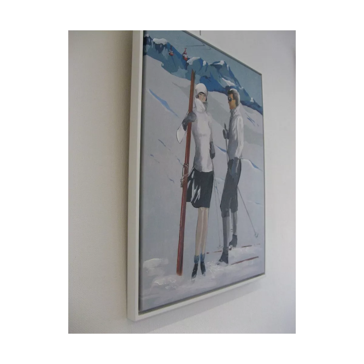 Tableau Couple de skieurs