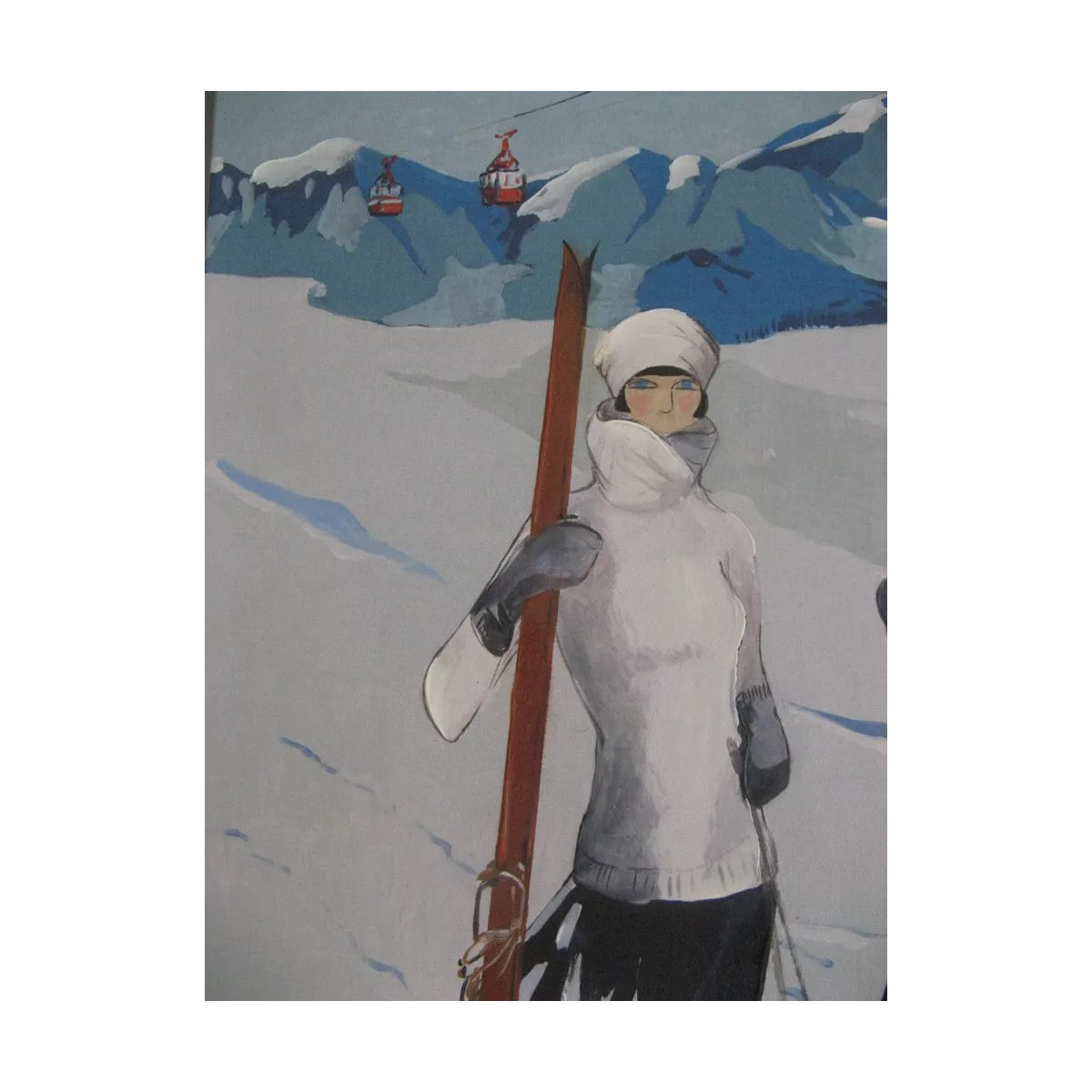 Tableau Couple de skieurs