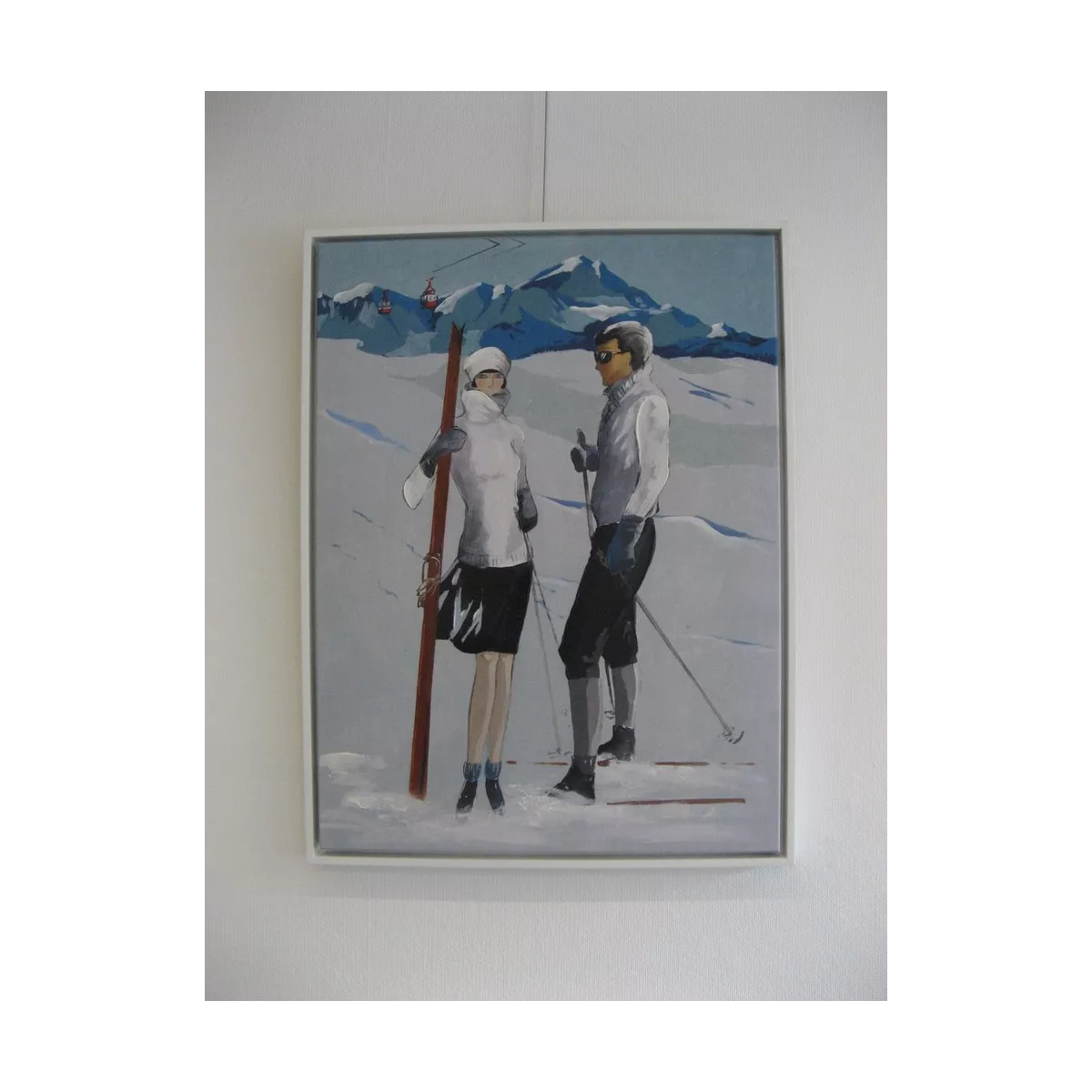 Tableau Couple de skieurs