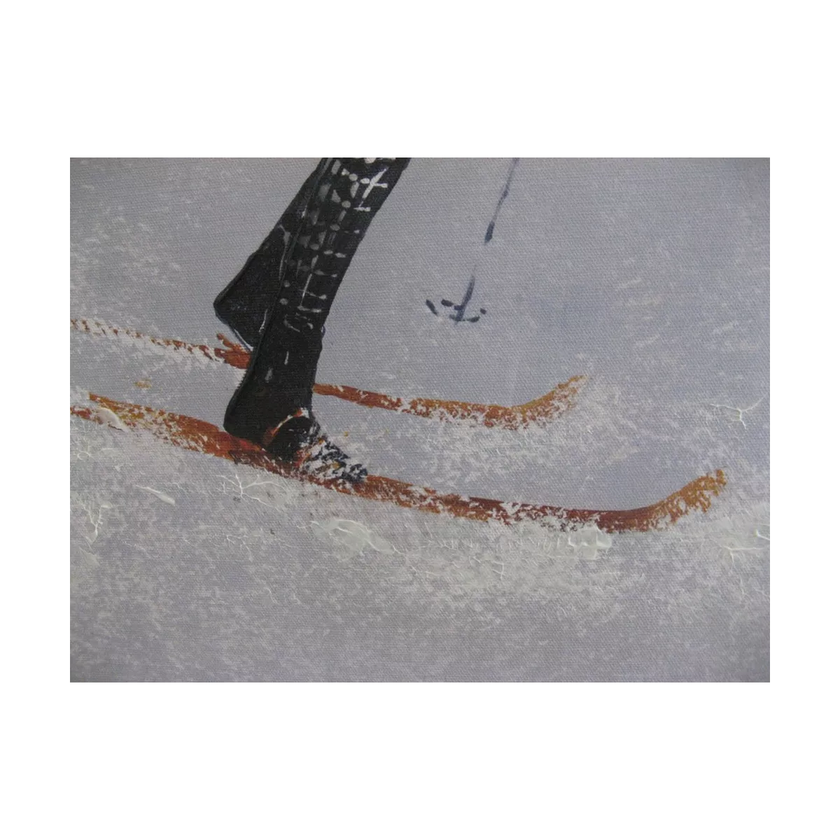 Tableau Skieuse à l'écharpe jaune