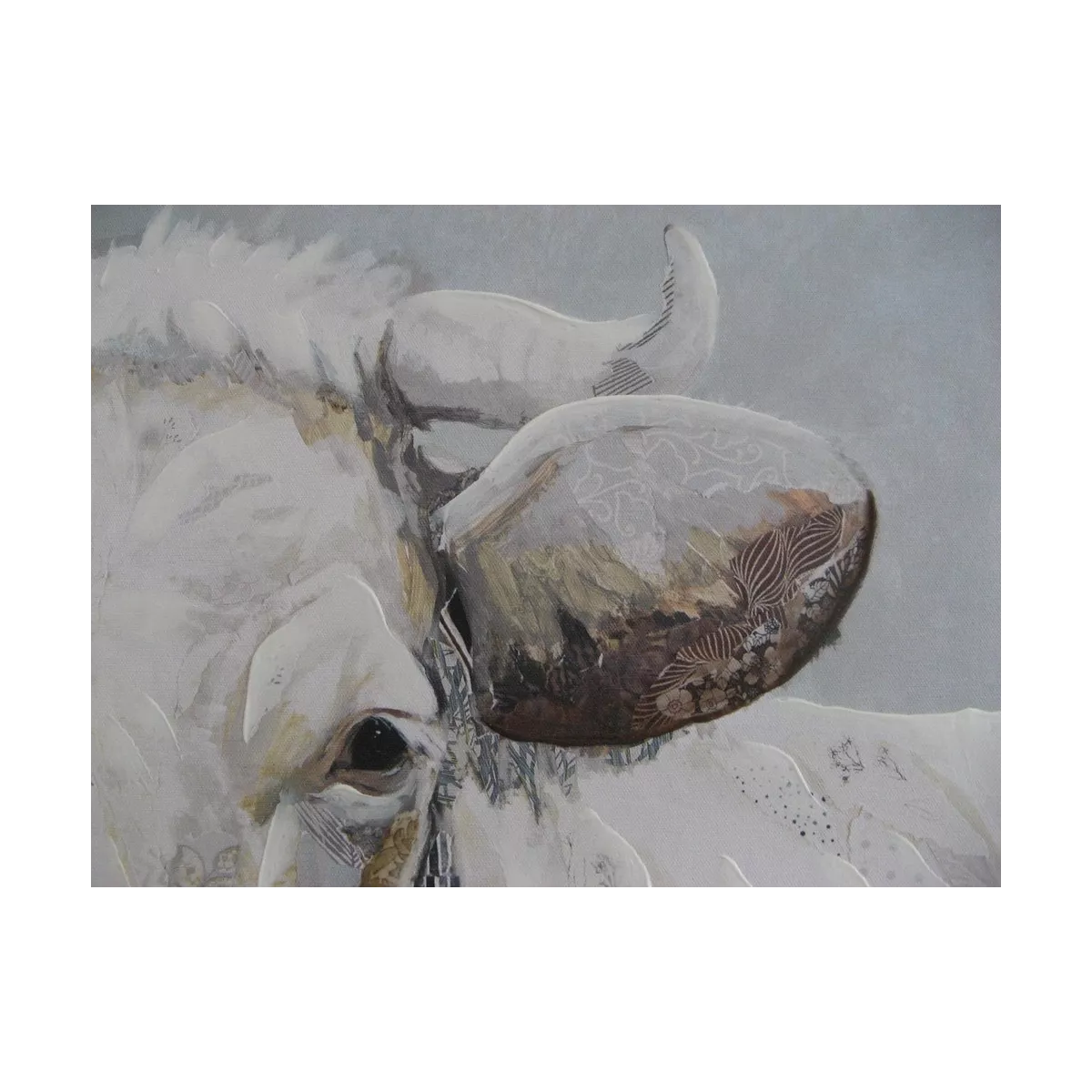 Tableau Vache blanche