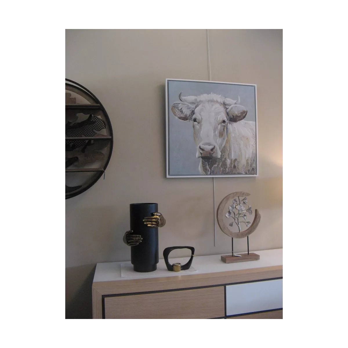 Tableau Vache blanche