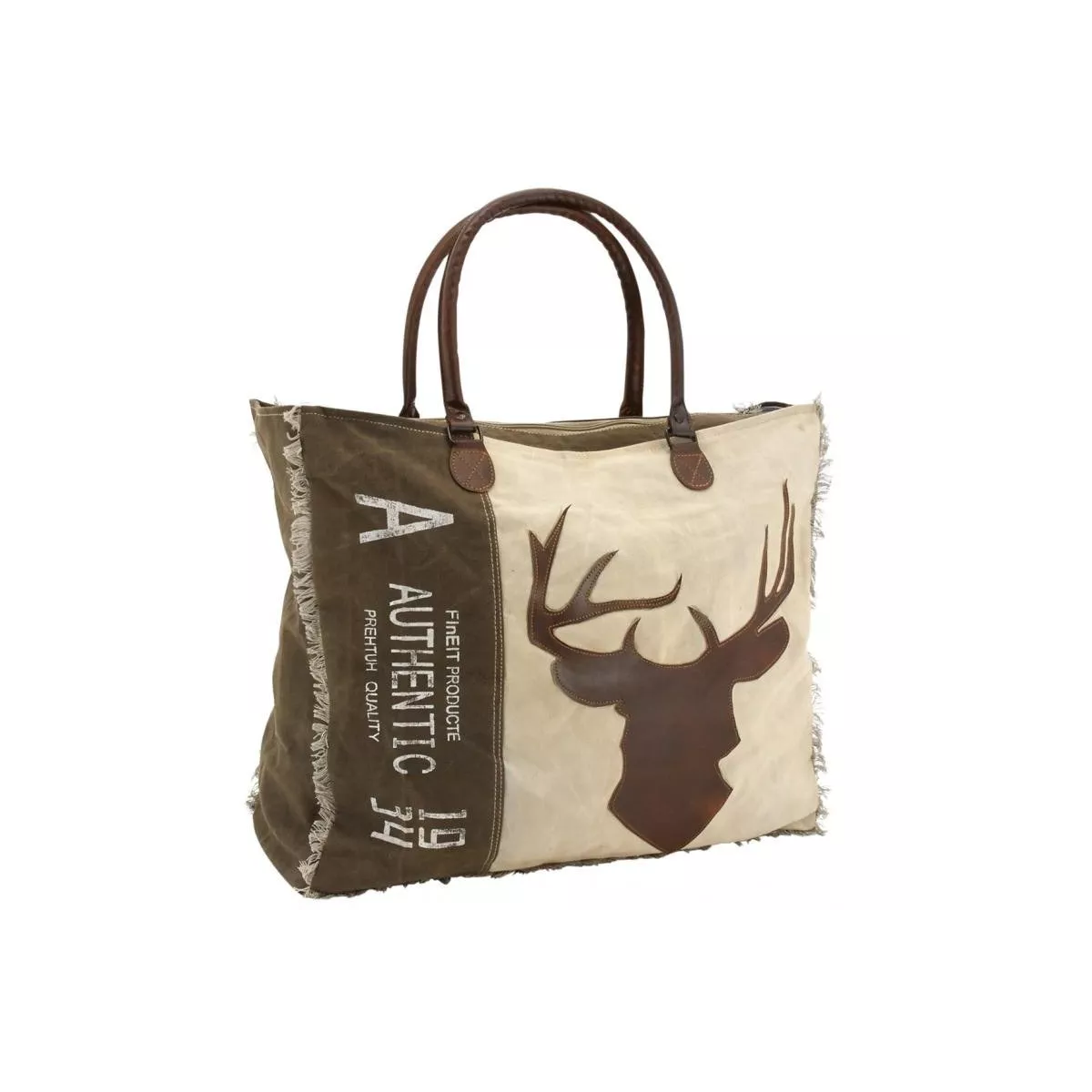 Sac Coton et Cuir Cerf