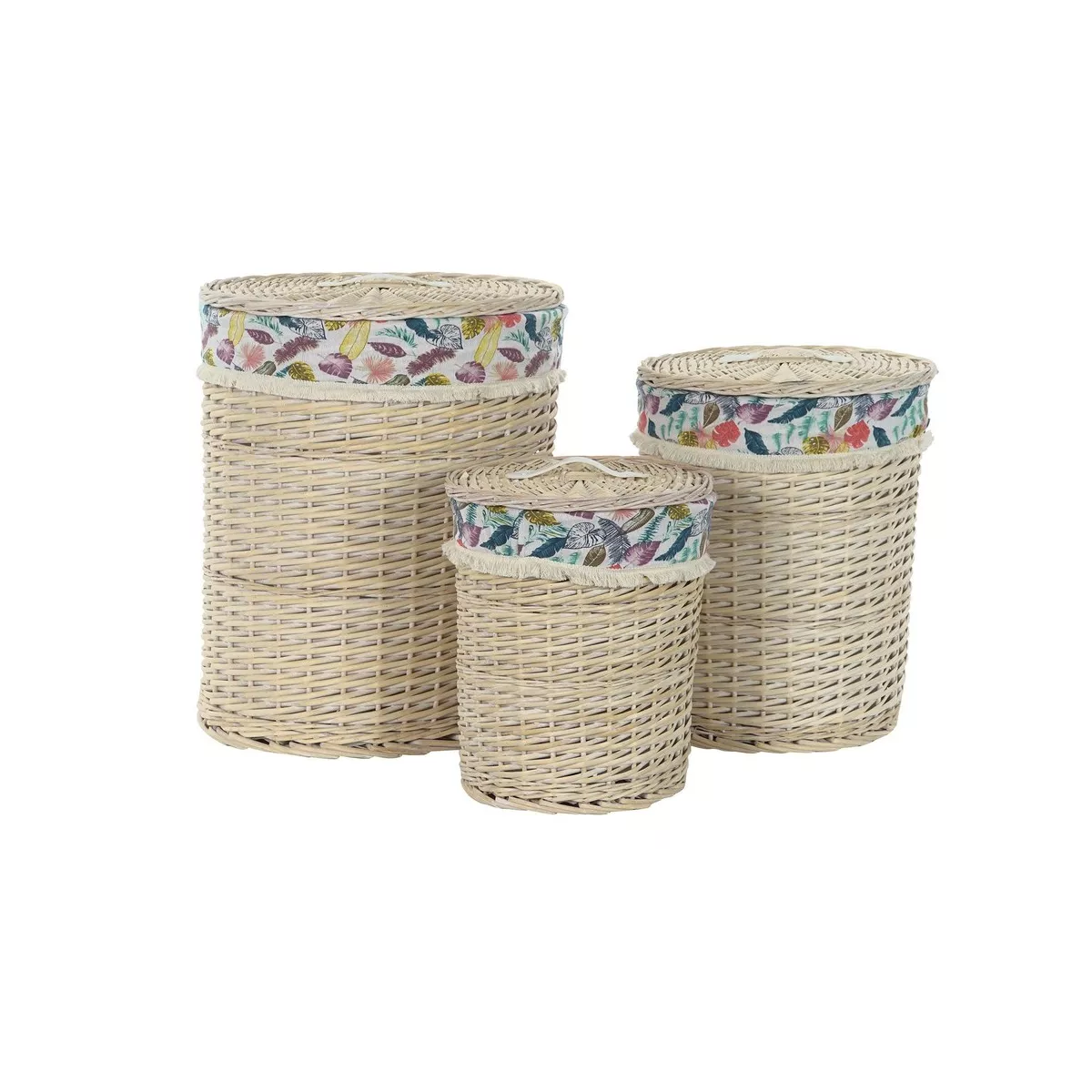 Panière à Linge Osier Blanchi 32x32