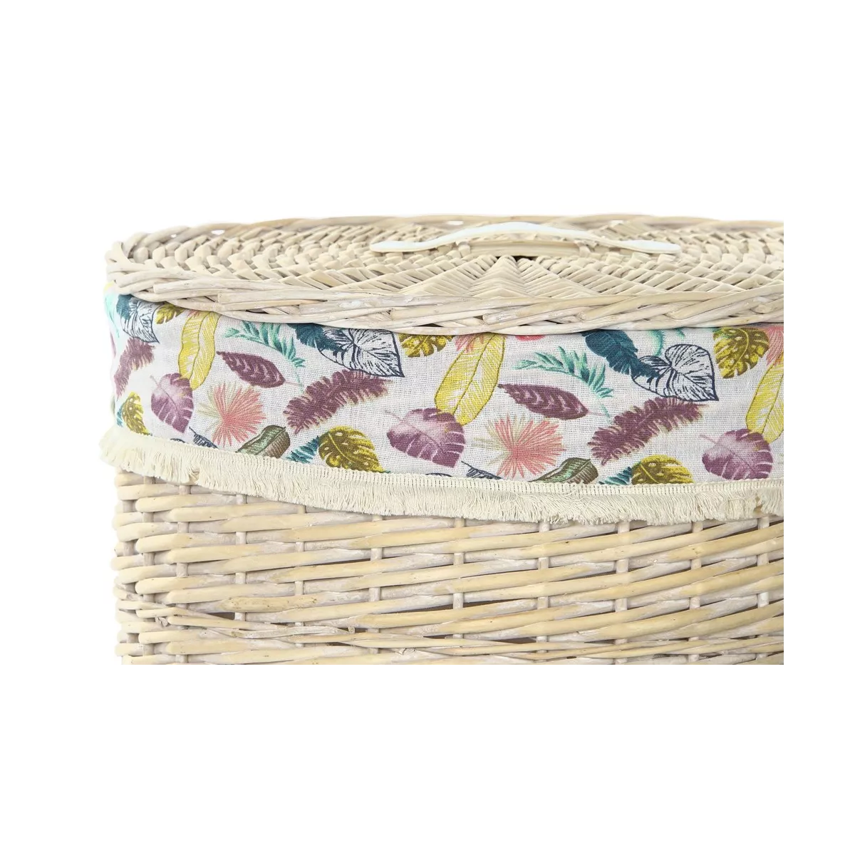 Panière à Linge Osier Blanchi 32x32