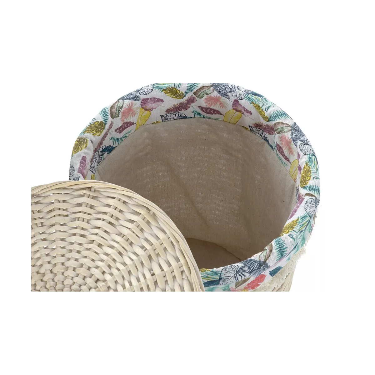 Panière à Linge Osier Blanchi 32x32