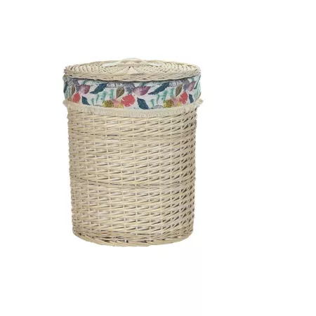 Panière à Linge Osier Blanchi 45x45