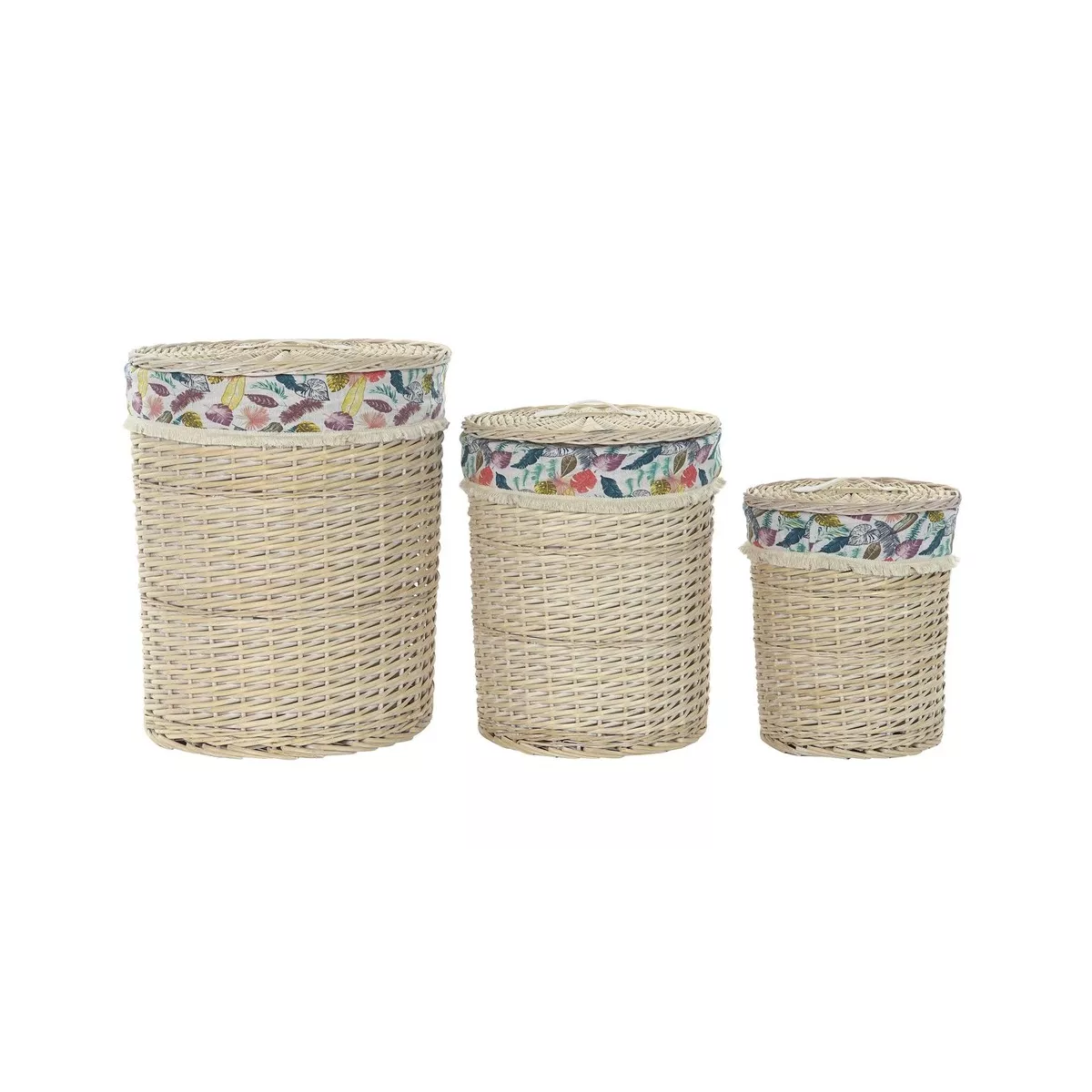 Panière à Linge Osier Blanchi 32x32