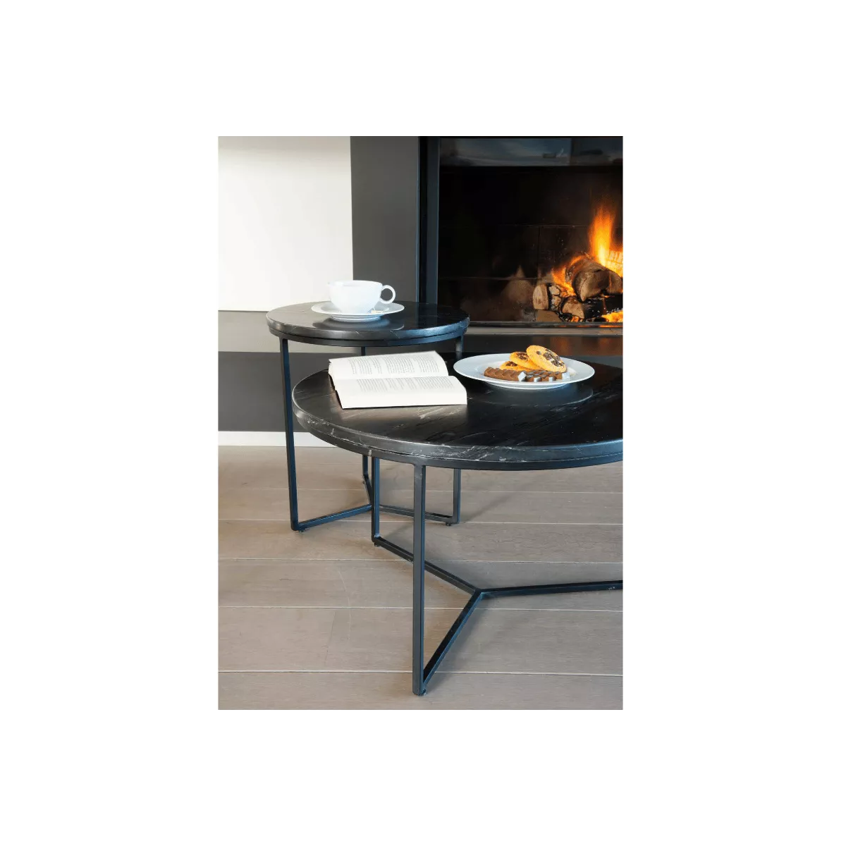 Tables Basses Marbre Primo Noir 70 X 32h cm