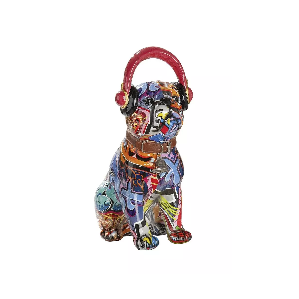 Sculpture Bulldog Music Pop Art H.30cm