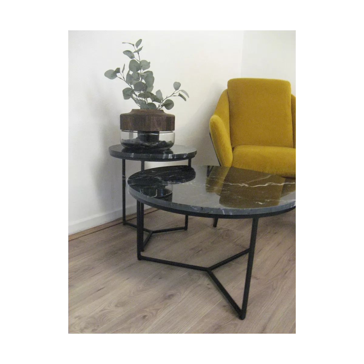 Tables Basses Marbre Primo Noir 60 X 36 h cm
