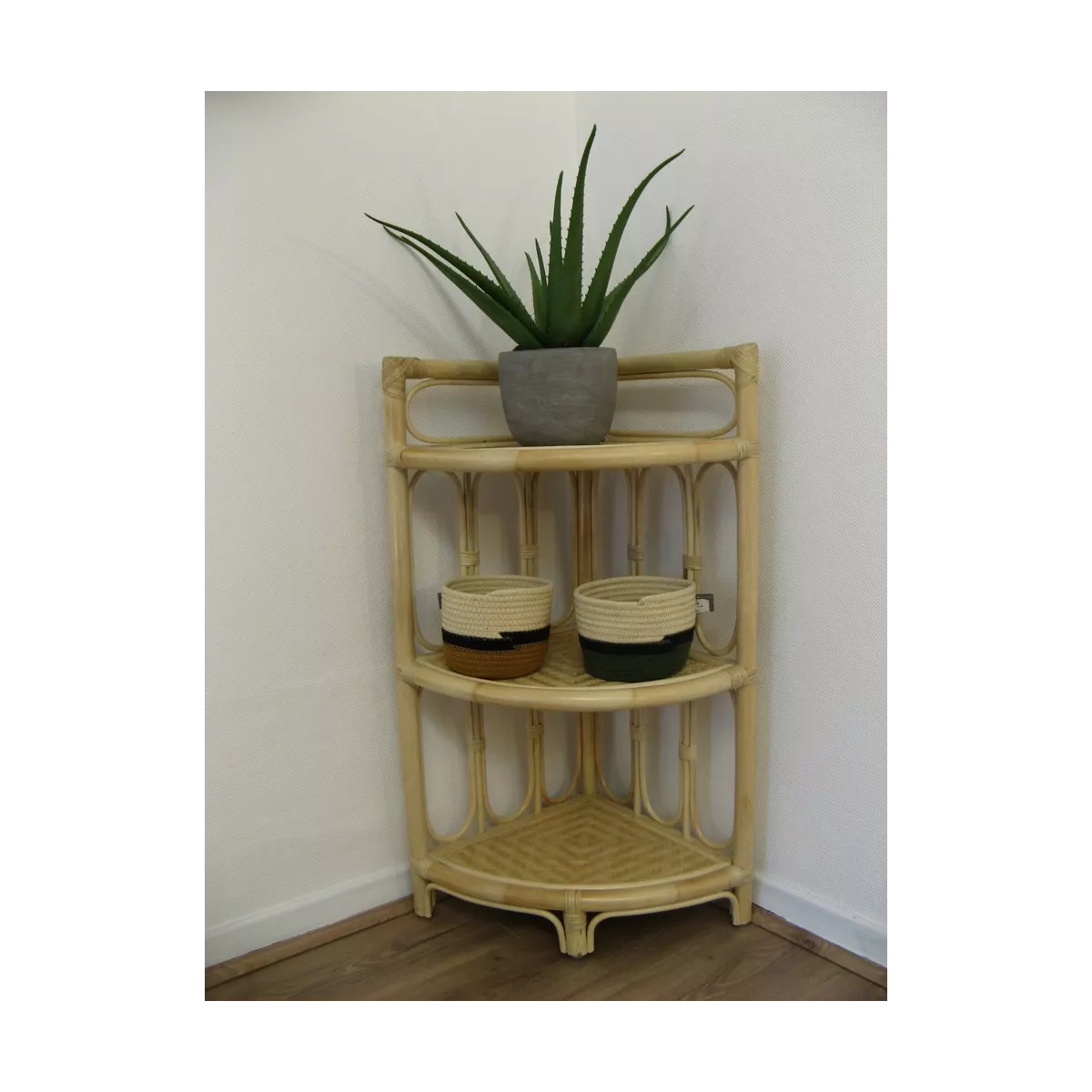 Etagère d'Angle 3 niveaux Coloris Naturel
