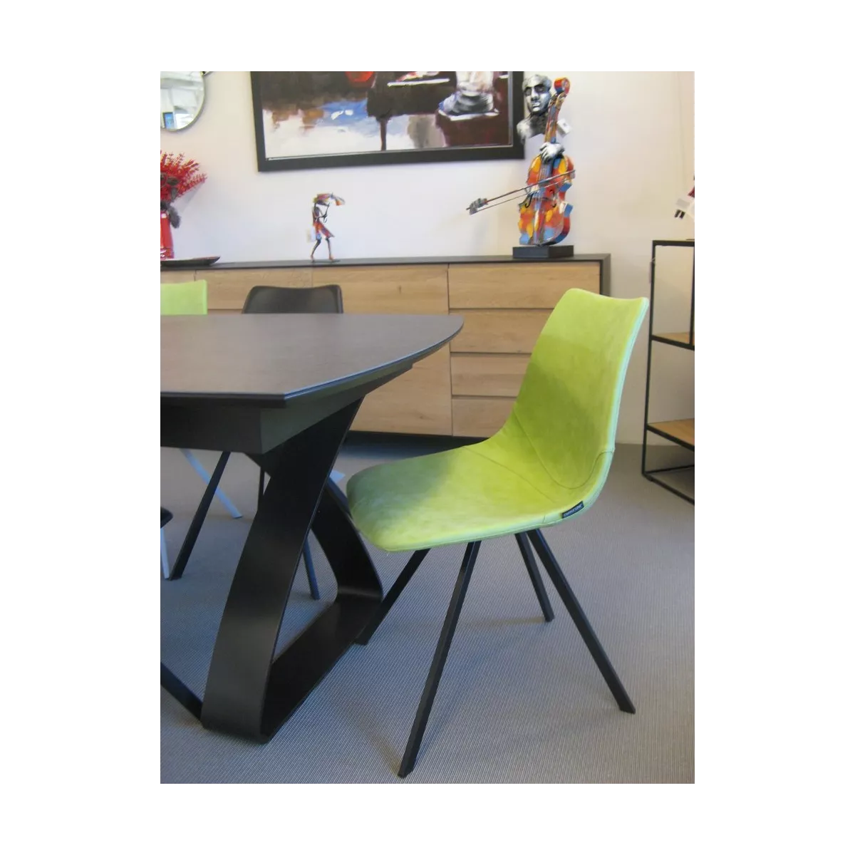 Chaise Happy  Simili Vert