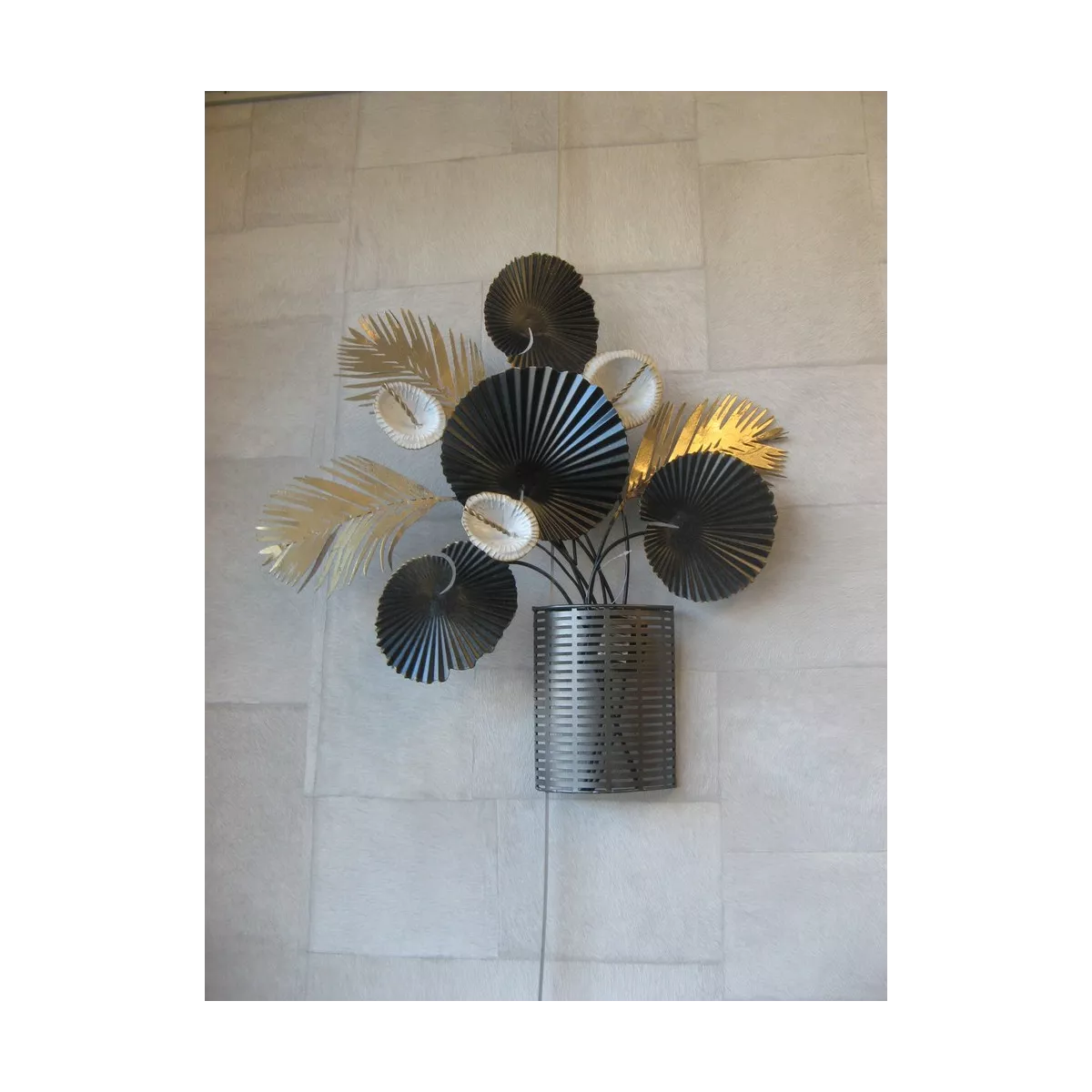 Décoration Murale Vase Feuillage 57x57