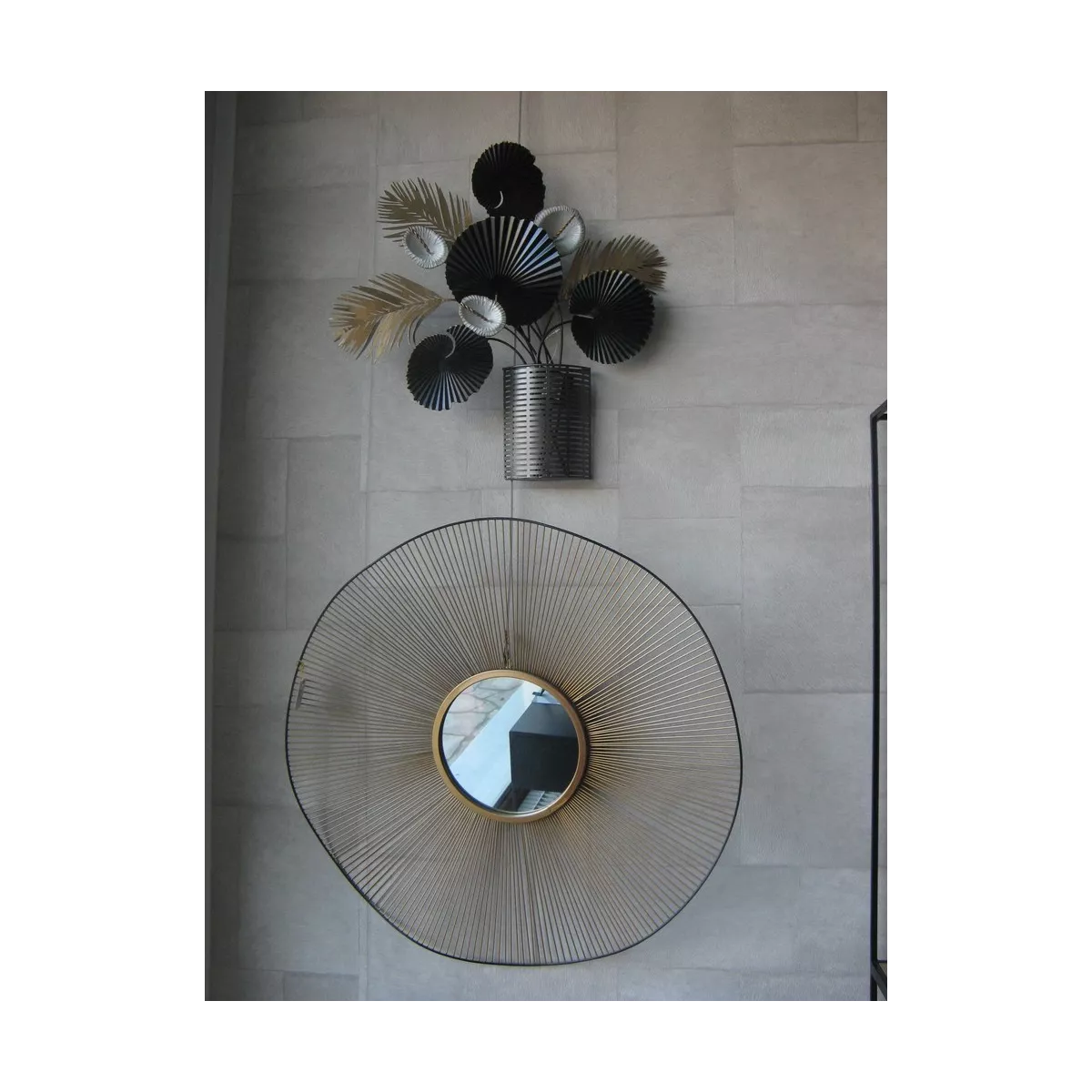 Décoration Murale Vase Feuillage 57x57