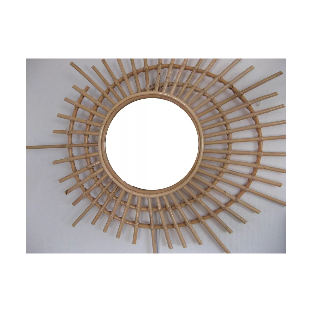 Miroir Rotin Spirale Naturel 75x60